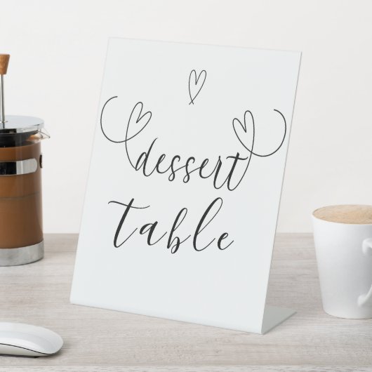 Signe De Table Coeurs modernes Noir Blanc Mariage Dessert Table (In SItu)