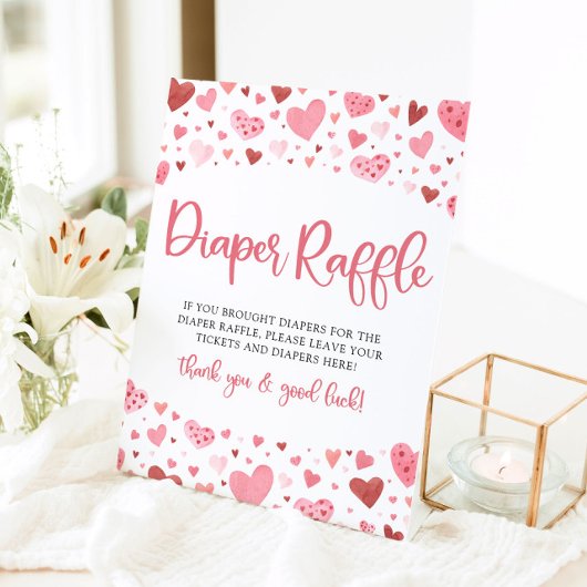 Signe De Table Coeurs roses Valentine Baby shower Déchets Raffle