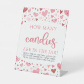 Signe De Table Coeurs roses Valentine Combien de bonbons Baby sho (Recto)