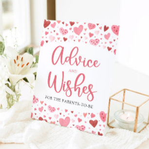 Signe De Table Coeurs Valentine Baby shower Conseils et souhaits