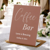 Signe De Table Coffee Bar Brown Terracotta Mariage Signal Pedesta