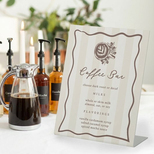 Signe De Table Coffee Bar, Cafe Drink Menu Sign