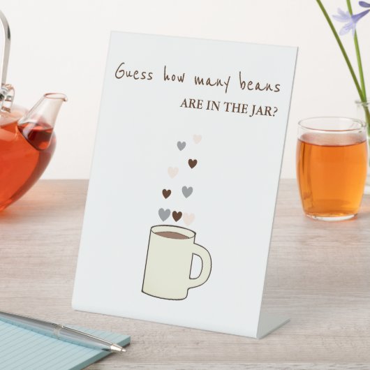 Signe De Table Coffee Bridal Shower Guess How Many Beans (In SItu)
