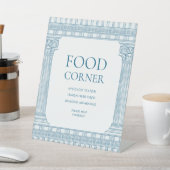 Signe De Table Coin alimentation avec temple bleu (In SItu)