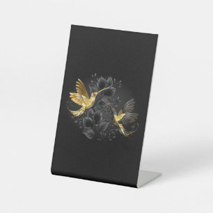 Signe De Table Colibri noir et or