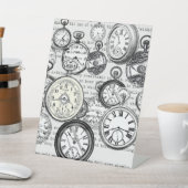 Signe De Table Collage de montres de poche victorienne Alice au p (In SItu)