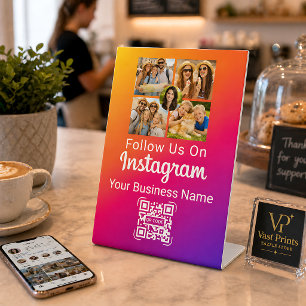 Signe De Table Collage de photos dégradé Suivez-nous sur Instagra
