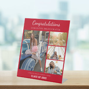 Signe De Table Collage photo de remise des diplômes 2026 Rouge Di