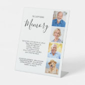 Signe De Table Collage photo personnalisé Mariage personnalisé (Recto)