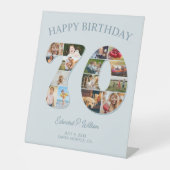 Signe De Table Collage photo pour 70e anniversaire Élégant et int (Recto)