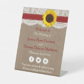 Signe De Table Collection de Mariages de tournesol rustique - Rou (Recto)