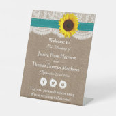 Signe De Table Collection de Mariages de tournesol rustique - Tur (Recto)