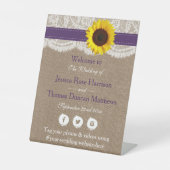 Signe De Table Collection de Mariages de tournesol rustique - vio (Recto)