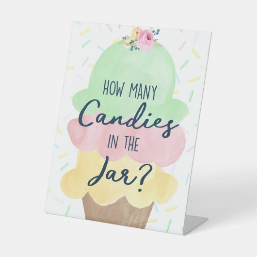 Signe De Table Combien de bonbons Glace Creative Party (Recto)