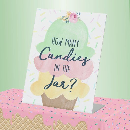 Signe De Table Combien de bonbons Glace Creative Party