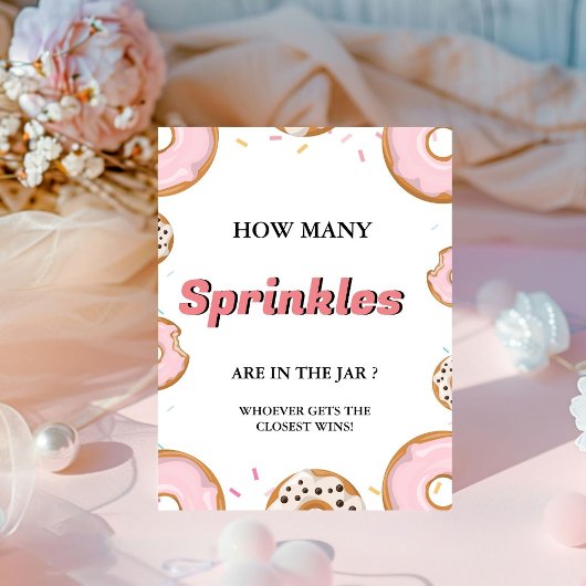 Signe De Table Combien de SPrinkles dans le jeu de Baby shower Ja