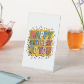 Signe De Table Comic Burst Joyeux Anniversaire (In SItu)