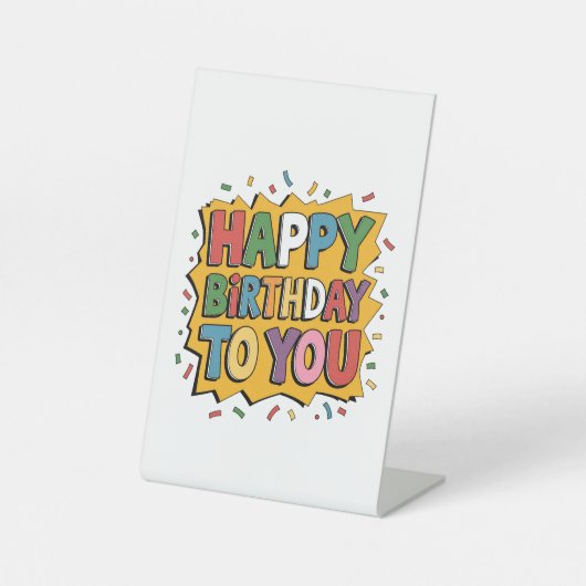 Signe De Table Comic Burst Joyeux Anniversaire (Recto)