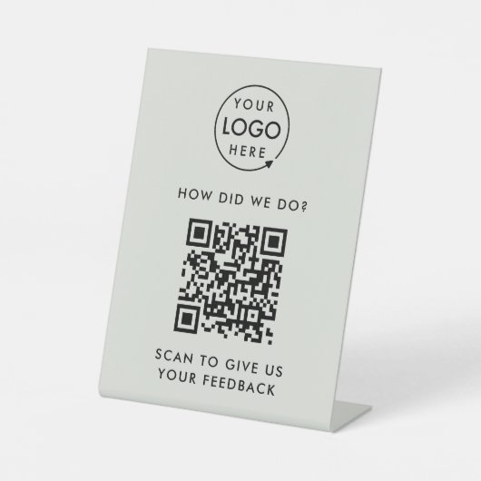 Signe De Table Commentaires sur le code QR | Gris de notation des (Recto)