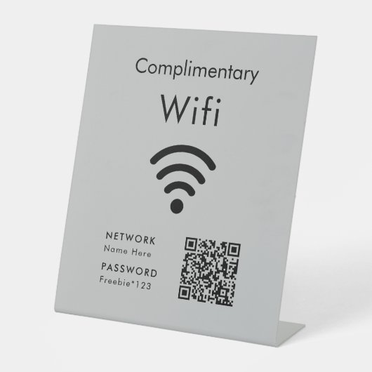 Signe De Table Complimentary Wifi Code Black & Gray (Recto)