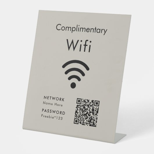Signe De Table Complimentary Wifi Code Black & Tan (Recto)