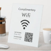 Signe De Table Complimentary Wifi Code Black & White (In SItu)