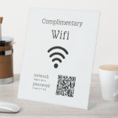 Signe De Table Complimentary Wifi Code Black & White Custom (In SItu)