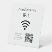Signe De Table Complimentary Wifi Code Black & White Custom (Recto)