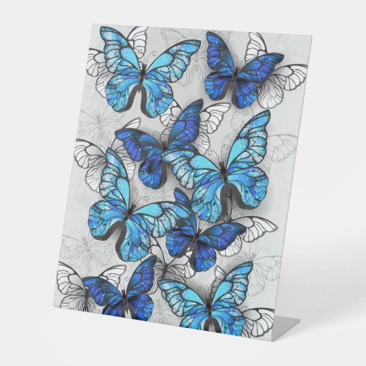 Signe De Table Composition des White and Blue Butterflies (Recto)