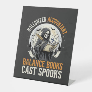 Signe De Table Comptable d'Halloween après la tombée de la nuit