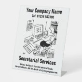 Signe De Table Comptoir du bureau des services de secrétariat (Recto)