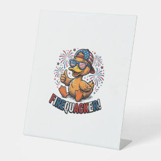 Signe De Table Conception de chemise vintage canard patriotique F