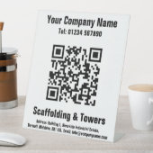 Signe De Table Conception de chevalet de signalisation de code QR (In SItu)