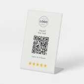 Signe De Table Conception de critique QR de bistro moderne blanc (Recto)