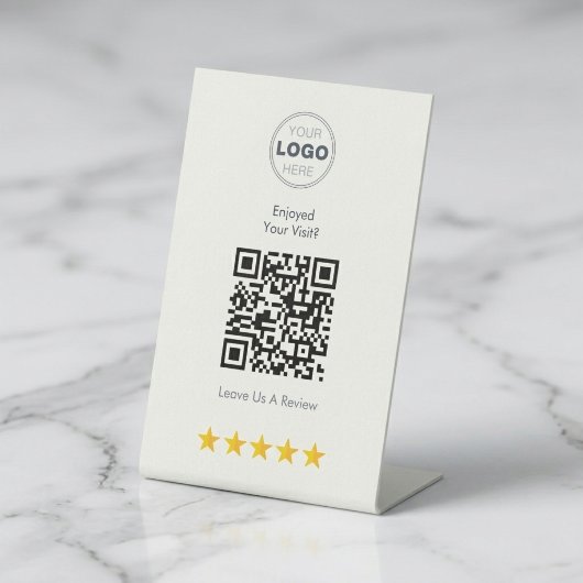 Signe De Table Conception de critique QR de bistro moderne blanc