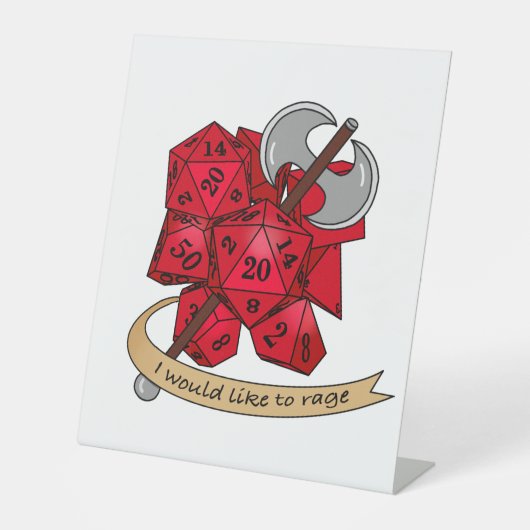 Signe De Table Conception de dés barbares (Recto)