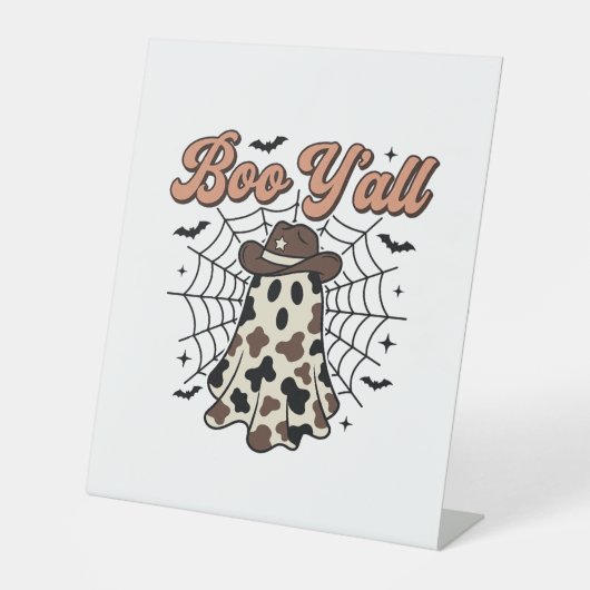 Signe De Table Conception de fantôme occidental Halloween Boo Yal (Recto)