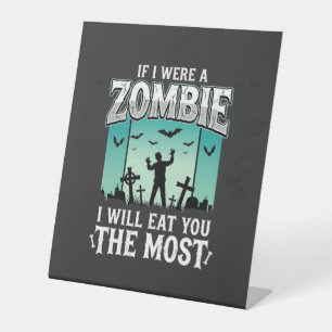 Signe De Table Conception de Halloween Zombie Je Vous Mangerai_1