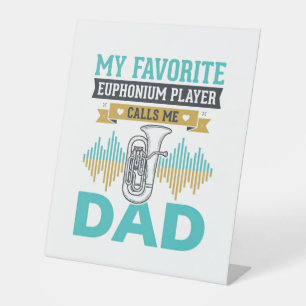 Signe De Table Conception de musique vintage de papa euphonium dr