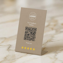 Conception de retour d'information QR moderne beig