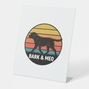 Signe De Table Conception de T-shirt vintage Bark And Meo Dog Sun