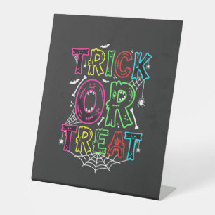 Signe De Table Conception de toile d'araignée Halloween Trick or