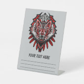 Signe De Table Conception de totem tribal Haida Loup (Recto)