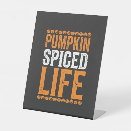 Signe De Table Conception de typographie Halloween Pumpkin Spiced (Recto)