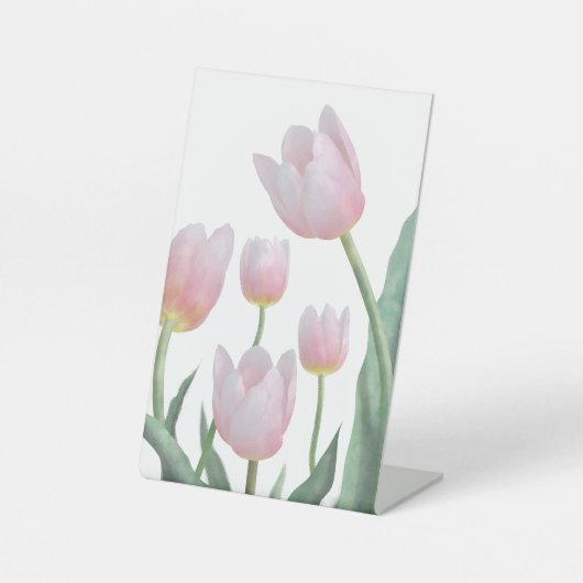 Signe De Table Conception florale de tulipes pastel (Recto)