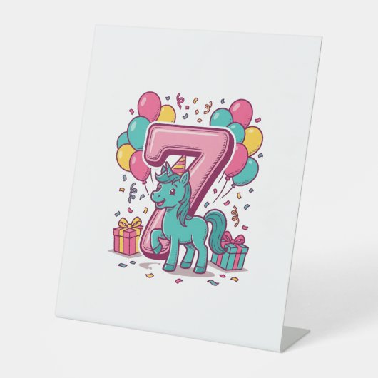 Signe De Table Conception vectorielle de poney mignon pour la fêt (Recto)