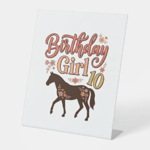Signe De Table Conception vectorielle florale de cheval 10 pour f