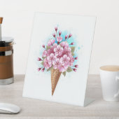 Signe De Table Cône rose Sakura crème glacée gaufre (In SItu)