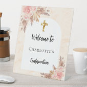 Signe De Table Confirmation rose or pêche arc accueil (In SItu)