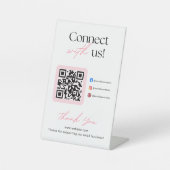 Signe De Table Connect With Us Social Media QR Code Business  (Recto)
